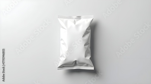 A mockup of a sealed snack pouch against a neutral backdrop