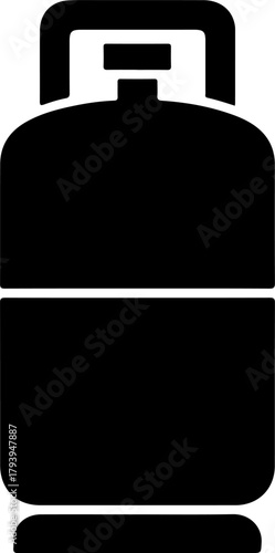 Black silhouette of a propane gas cylinder on a white background