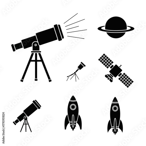 Explore the cosmos with telescopes, rockets, and planets, igniting curiosity for space adventures and scientific discovery.