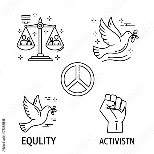 Empowering symbols of peace equality and activism a powerful visual for social justice campaigns and human rights advocacy