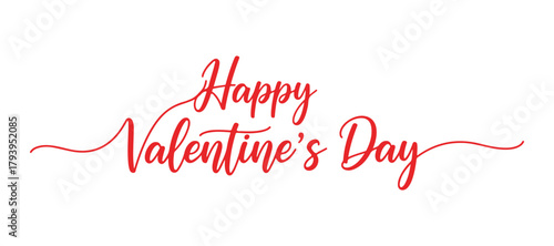 A flowing cursive script conveying 'Happy Valentine's Day'. This vector illustration is perfect for use in posters, cards, banners for Valentine's Day, weddings, and on shirts.