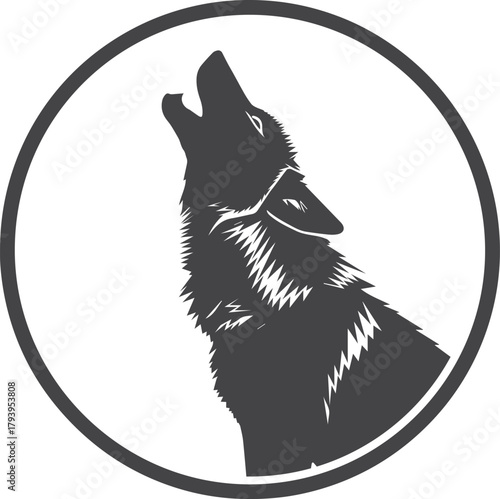 Howling Wolf Silhouette: A striking silhouette of a wolf, head raised in a powerful howl, evokes a sense of wildness, freedom, and the raw beauty of the natural world.