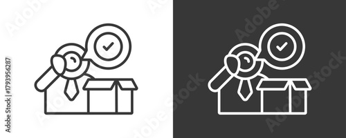 Inspection Icon Set Vector Collection Isolated In Black And White