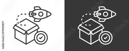 Photos Product Release Icon Set Vector Collection Isolated In Black And White