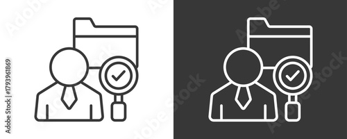 Auditor Icon Set Vector Collection Isolated In Black And White