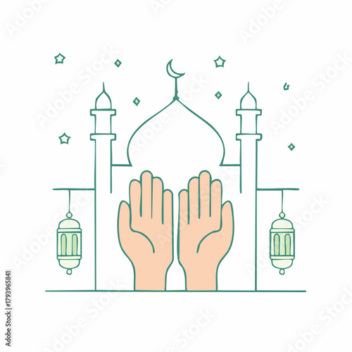 Energy saving light bulb held in hand with house and city landmark illustration concept