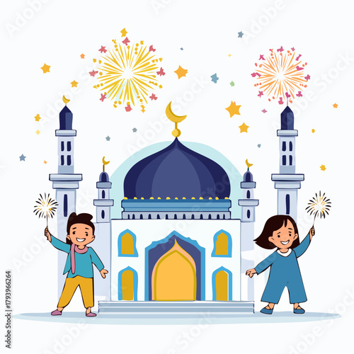 Architectural drawing of a corridor with repeated arches, leading to a bright opening, featuring a hanging lantern.