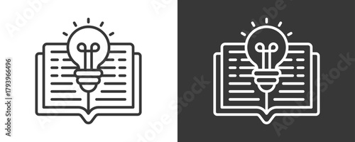 Knowledge Icon Set Vector Collection Isolated In Black And White