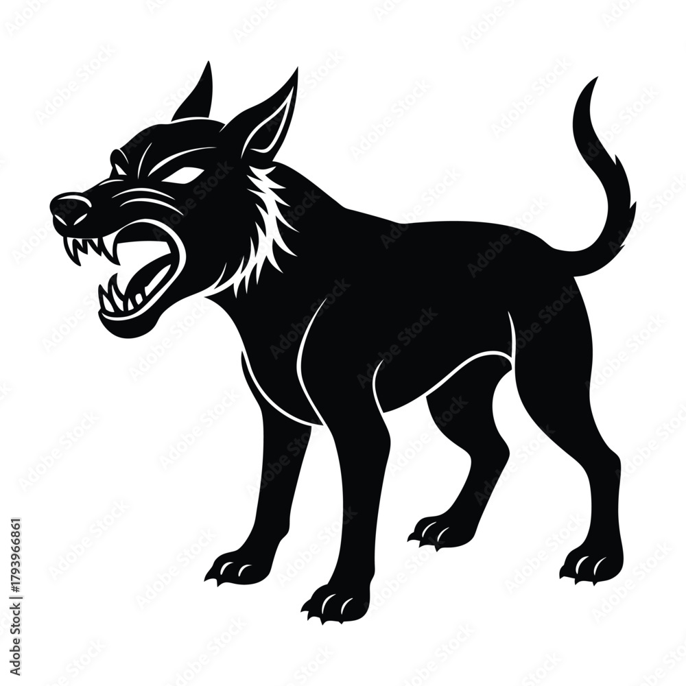 Obraz premium angry dog head vector art