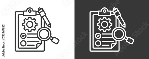 Inspection Icon Set Vector Collection Isolated In Black And White