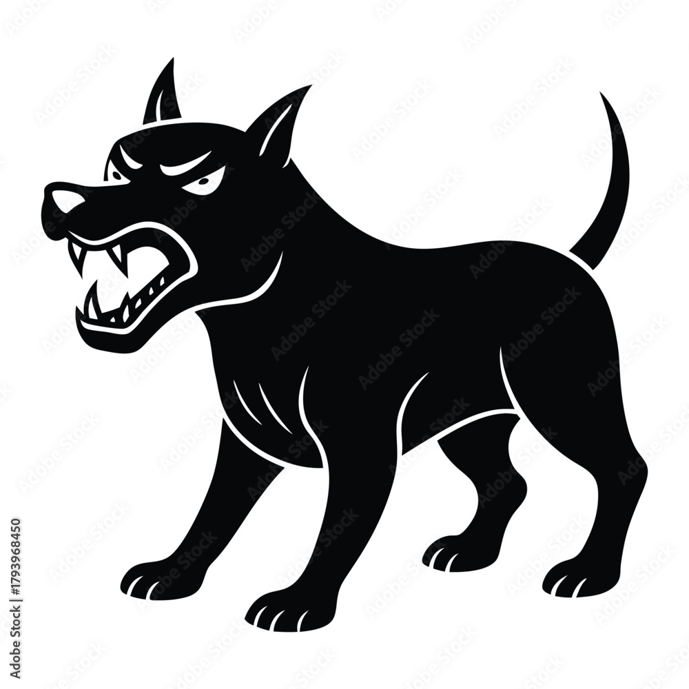 Obraz premium angry dog head vector art