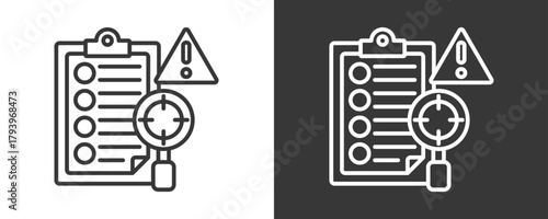 Inspection Icon Set Vector Collection Isolated In Black And White
