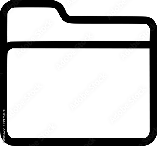 An outline icon representing a digital or physical folder, file storage, organization, and document management