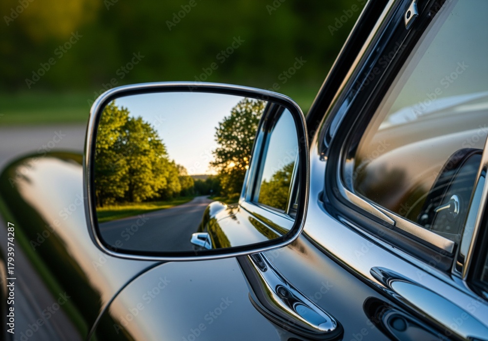 Obraz premium Reflections on car mirrors