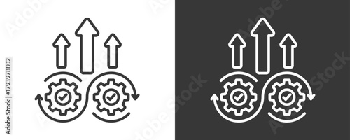 Continuous Improvement Icon Set Vector Collection Isolated In Black And White