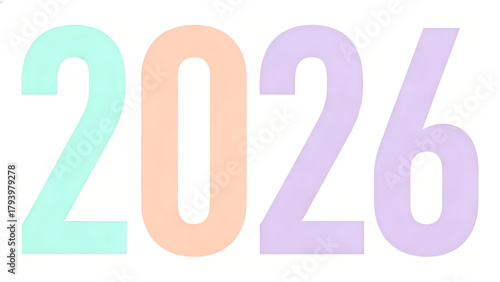 Minimal pastel 2026 typography showing what clean modern New Year design looks like, why it feels calm, who designers use it for, when entering 2026, where on a bright white background