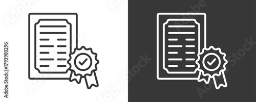 Certification Icon Set Vector Collection Isolated In Black And White