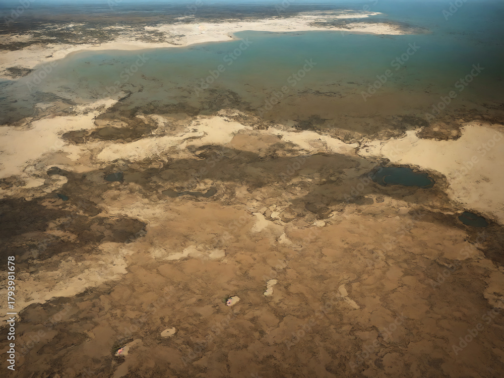 Obraz premium Arid Coastal Landscape from Above