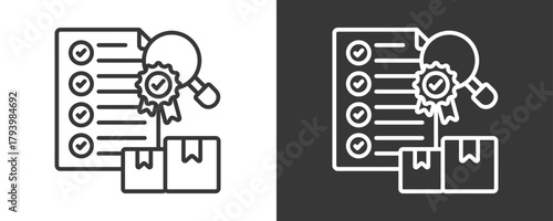 Quality Control Icon Set Vector Collection Isolated In Black And White