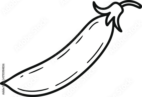 snap peas vegetable outline vector illustration coloring book page line art