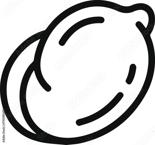 Chickpea pod outline vector line art. Simple bean food icon sketch symbol.