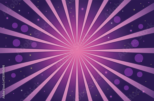 A vibrant burst of purple and pink rays emanating from a central point, creating a dynamic and eye-catching background design