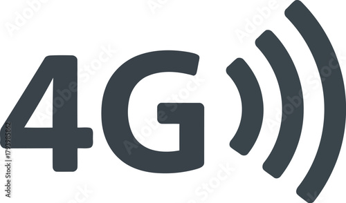 Modern 4g lte mobile network signal icon with radio waves technology symbol for connectivity and communication vector