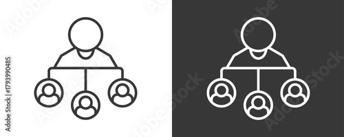 Organization Structure Icon Set Vector Collection Isolated In Black And White