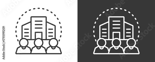Enterprise Icon Set Vector Collection Isolated In Black And White