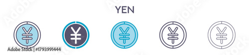 Yen Symbol Element For Design Graphic - Multi Styles