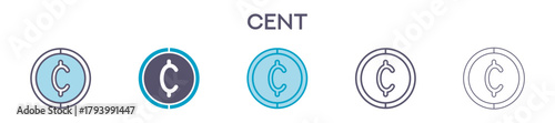 Cent Symbol Element For Design Graphic - Multi Styles