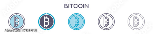 Bitcoin Symbol Element For Design Graphic - Multi Styles
