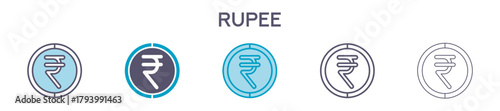 Rupee Symbol Element For Design Graphic - Multi Styles