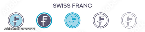 Swiss Franc Symbol Element For Design Graphic - Multi Styles