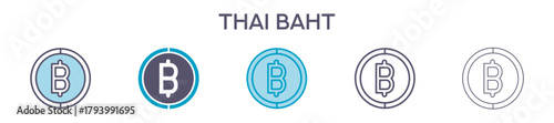 Thai Baht Symbol Element For Design Graphic - Multi Styles