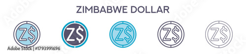 Zimbabwe Dollar Symbol Element For Design Graphic - Multi Styles