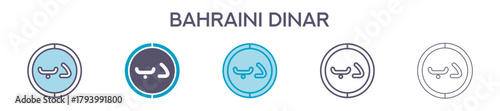Bahraini Dinar Symbol Element For Design Graphic - Multi Styles