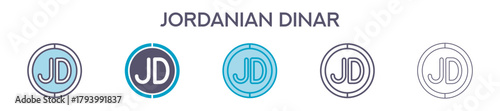 Jordanian Dinar Symbol Element For Design Graphic - Multi Styles