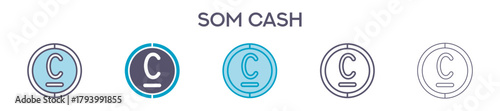 Som Cash Symbol Element For Design Graphic - Multi Styles