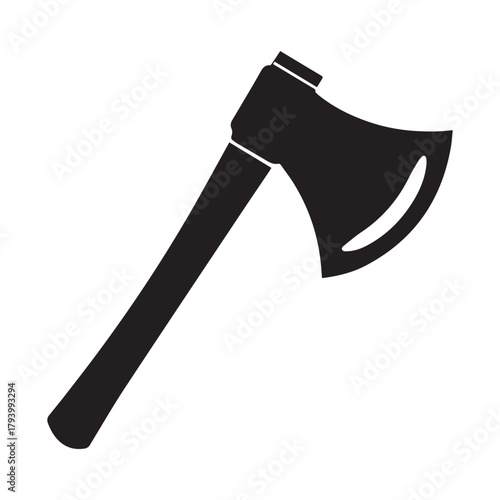 Wood axe silhouette vector illustration on white background.