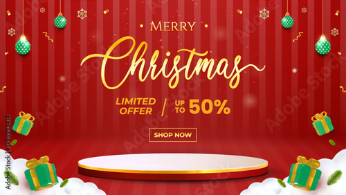 Merry Christmas Limited Offer Discount On Gifts And Holiday Decor