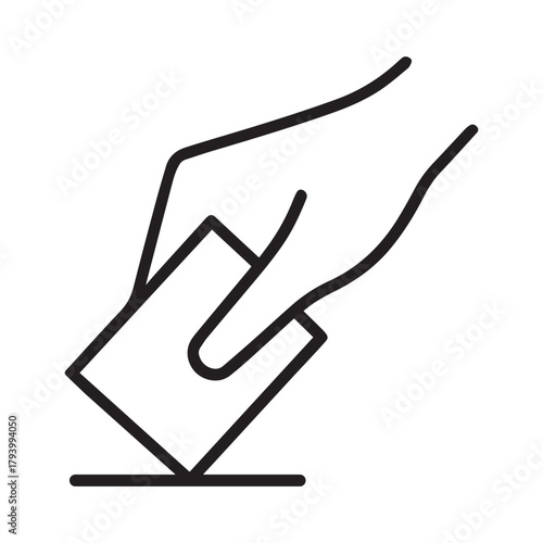 Hand voting ballot box icon vector illustration