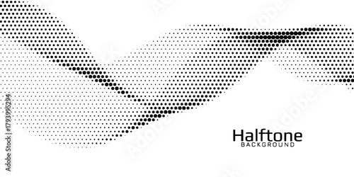 Modern and dynamic smooth halftone line wave dots flowing black and white gradient isolated on transparent background concept of technology, digital, communication, science, music vector illustration