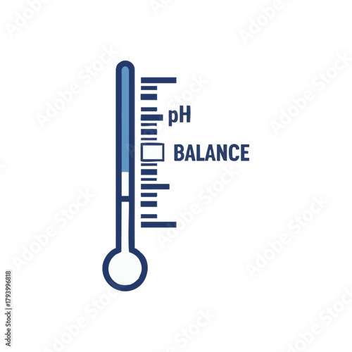 A vector illustration shows a thermometer-like graphic with pH balance indicators, representing the importance of maintaining equilibrium in various systems.