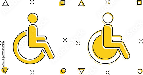 Empowering accessibility symbol in vibrant yellow and white, representing inclusivity and support for diverse needs