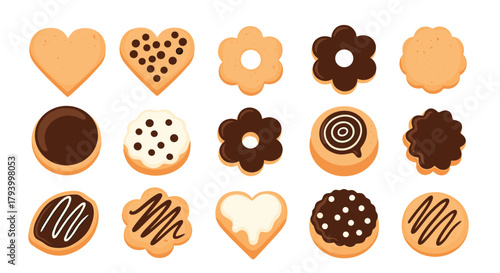 A variety of delicious cookies arranged in a grid pattern