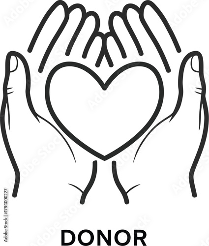 Caring hands gently cradle a heart symbolizing love, compassion, and charitable giving