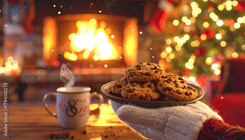 Cozy Christmas: Cookies, Fireplace, and Holiday Cheer