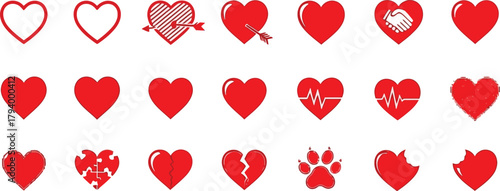 Express love and care with a vibrant collection of diverse heart icons, perfect for any project needing emotional connection and visual appeal.
