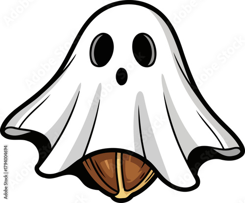 curious cartoon phantom peeks out, showcasing a delightful hidden seasonal nut, isolated on transparent background